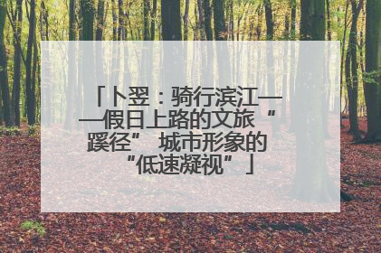 卜翌：骑行滨江——假日上路的文旅“蹊径” 城市形象的“低速凝视”