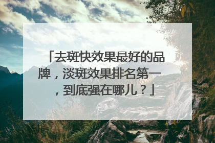 去斑快效果最好的品牌，淡斑效果排名第一，到底强在哪儿？
