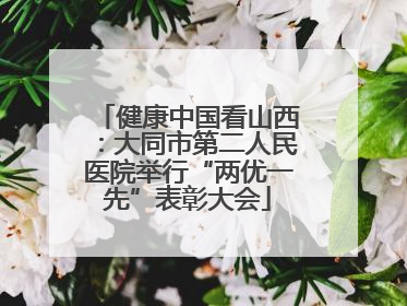 健康中国看山西：大同市第二人民医院举行“两优一先”表彰大会