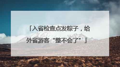 入省检查点发粽子，给外省游客“整不会了”