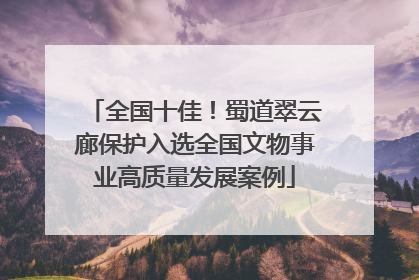 全国十佳！蜀道翠云廊保护入选全国文物事业高质量发展案例