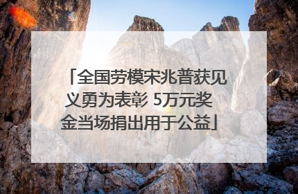 全国劳模宋兆普获见义勇为表彰 5万元奖金当场捐出用于公益