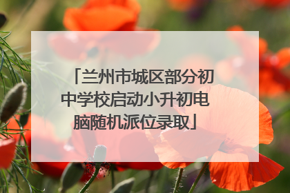 兰州市城区部分初中学校启动小升初电脑随机派位录取