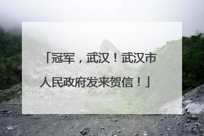 冠军，武汉！武汉市人民政府发来贺信！