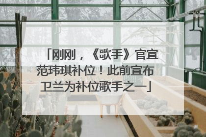 刚刚，《歌手》官宣范玮琪补位！此前宣布卫兰为补位歌手之一