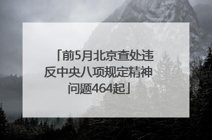 前5月北京查处违反中央八项规定精神问题464起