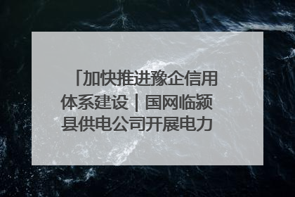 加快推进豫企信用体系建设｜国网临颍县供电公司开展电力行业信用企业现场咨询访谈工作