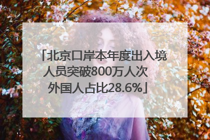 北京口岸本年度出入境人员突破800万人次 外国人占比28.6%