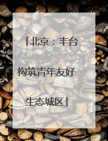 北京：丰台构筑青年友好生态城区