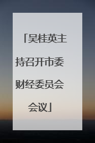吴桂英主持召开市委财经委员会会议