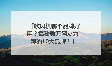 吹风机哪个品牌好用？揭秘数万网友力荐的10大品牌！