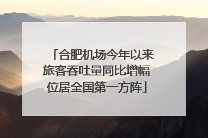 合肥机场今年以来旅客吞吐量同比增幅位居全国第一方阵