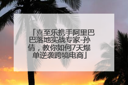 喜至乐携手阿里巴巴落地实战专家-孙倩，教你如何7天爆单逆袭跨境电商
