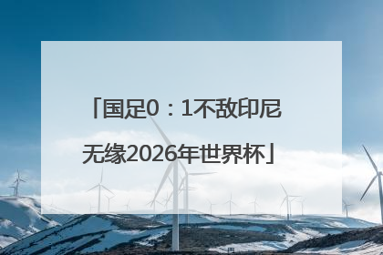 国足0：1不敌印尼 无缘2026年世界杯
