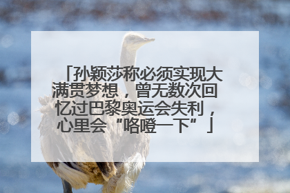 孙颖莎称必须实现大满贯梦想，曾无数次回忆过巴黎奥运会失利，心里会“咯噔一下”