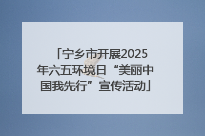 宁乡市开展2025年六五环境日“美丽中国我先行”宣传活动