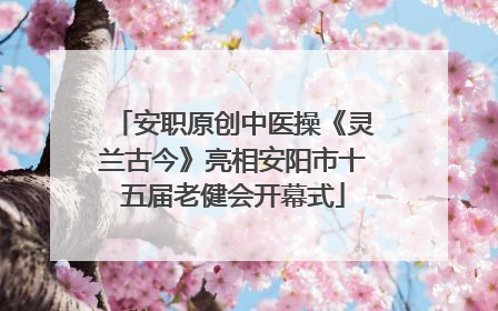安职原创中医操《灵兰古今》亮相安阳市十五届老健会开幕式