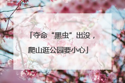 夺命“黑虫”出没，爬山逛公园要小心