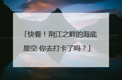 快看！荆江之畔的海底星空 你去打卡了吗？