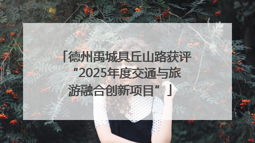 德州禹城具丘山路获评“2025年度交通与旅游融合创新项目”