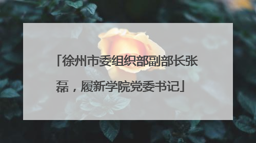 徐州市委组织部副部长张磊，履新学院党委书记