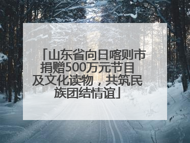 山东省向日喀则市捐赠500万元节目及文化读物，共筑民族团结情谊