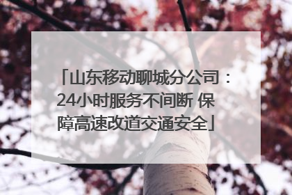 山东移动聊城分公司：24小时服务不间断 保障高速改道交通安全