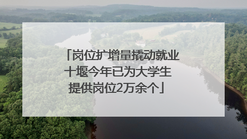 岗位扩增量撬动就业 十堰今年已为大学生提供岗位2万余个