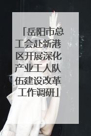 岳阳市总工会赴新港区开展深化产业工人队伍建设改革工作调研