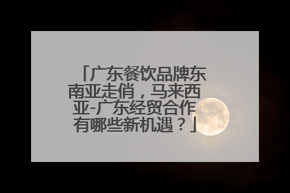 广东餐饮品牌东南亚走俏，马来西亚-广东经贸合作有哪些新机遇？