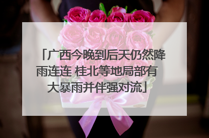 广西今晚到后天仍然降雨连连 桂北等地局部有大暴雨并伴强对流