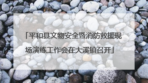 平和县文物安全暨消防救援现场演练工作会在大溪镇召开