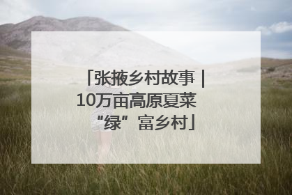 张掖乡村故事｜10万亩高原夏菜“绿”富乡村