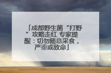 成都野生菌“打野”攻略走红 专家提醒：切勿随意采食，严重或致命
