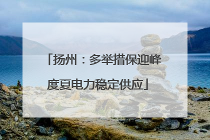 扬州：多举措保迎峰度夏电力稳定供应