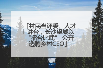 村民当评委、人才上讲台，长沙望城以“擂台比武” 公开选聘乡村CEO