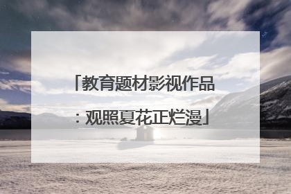教育题材影视作品：观照夏花正烂漫