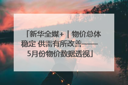 新华全媒+｜物价总体稳定 供需有所改善——5月份物价数据透视