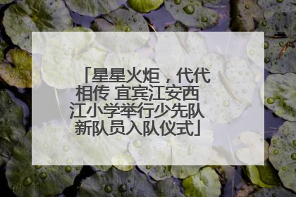 星星火炬，代代相传 宜宾江安西江小学举行少先队新队员入队仪式