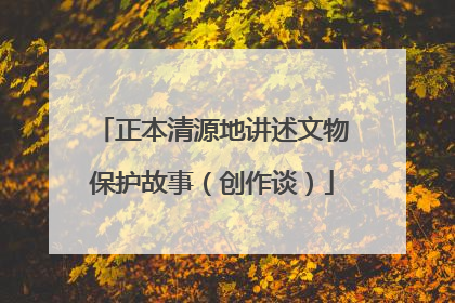 正本清源地讲述文物保护故事（创作谈）