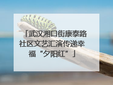 武汉湘口街康泰路社区文艺汇演传递幸福“夕阳红”