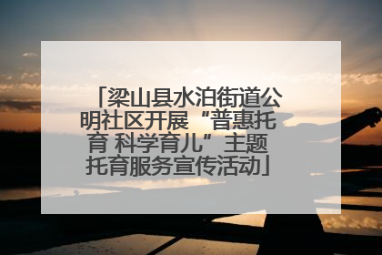 梁山县水泊街道公明社区开展“普惠托育 科学育儿”主题托育服务宣传活动
