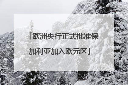 欧洲央行正式批准保加利亚加入欧元区