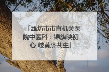 潍坊市市直机关医院中医科：锦旗映初心 岐黄济苍生