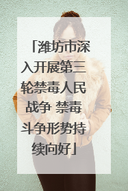 潍坊市深入开展第三轮禁毒人民战争 禁毒斗争形势持续向好