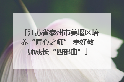 江苏省泰州市姜堰区培养“匠心之师” 奏好教师成长“四部曲”