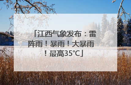 江西气象发布：雷阵雨！暴雨！大暴雨！最高35℃