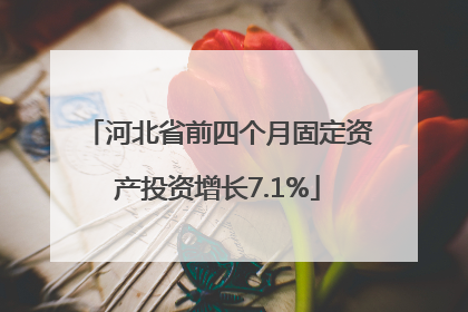 河北省前四个月固定资产投资增长7.1%