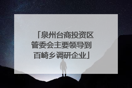 泉州台商投资区管委会主要领导到百崎乡调研企业