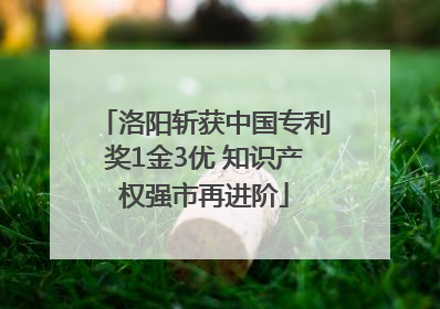 洛阳斩获中国专利奖1金3优 知识产权强市再进阶